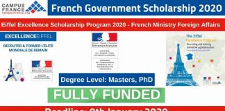 French Government Eiffel Excellence Scholarship