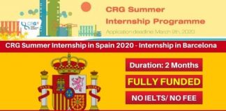 CRG Summer Internship in Spain