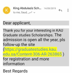 King Abdulaziz Scholarship