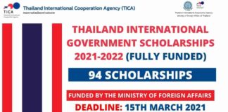 Thailand Government Scholarships 2021