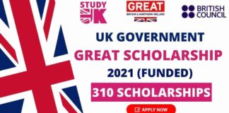 Great Scholarship in UK 2021
