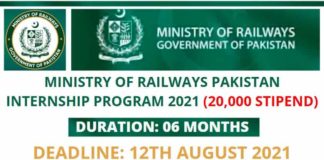 Ministry of Railways Internship Program 2021