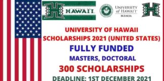 University of Hawaii Scholarships 2022 in USA