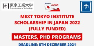 MEXT Titech Scholarship in Japan