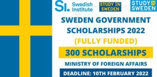 Government of Sweden Scholarships 2022