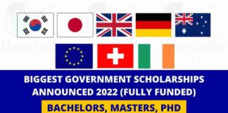 Biggest Government Scholarships 2022