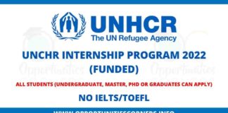 UNCHR Internship Program 2022