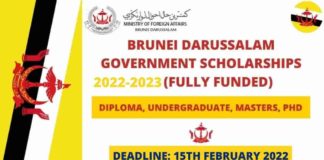 Government of Brunei Darussalam Scholarships 2022