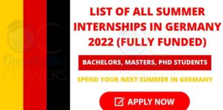 List of Summer Internships in Germany 2022