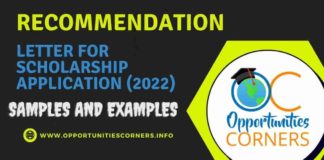 Recommendation Letter for Scholarship Application (2022)