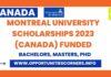 Montreal University Canada Scholarships 2023