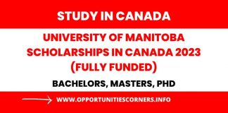 University of Manitoba Scholarships in Canada 2023