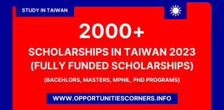 Scholarships in Taiwan 2023
