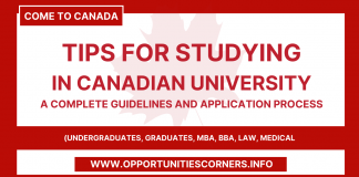 Tips for Study in Canadian University