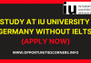 Study at IU University Germany Without IELTS