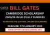 Gates Cambridge Scholarship 2023