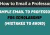 Sample Email to Professor for Scholarship