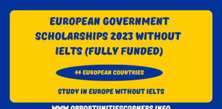 European Government Scholarships 2023