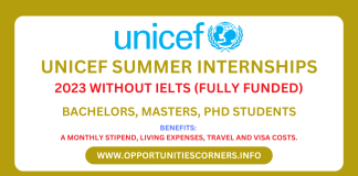 UNICEF Summer Internship 2023 Without IELTS