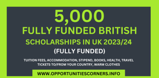 5,000 Fully Funded British Scholarships 2023