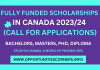 Fully Funded Scholarships in Canada 2023/24
