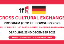 Cross Cultural Exchange Program (CCP Fellowship) 2023