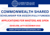Commonwealth Shared Scholarship for 2023/24