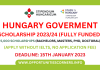 Hungary Government Scholarship 2023