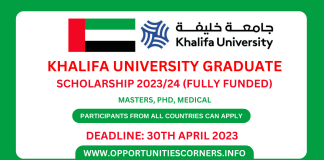 Khalifa University Graduate Scholarship 2023
